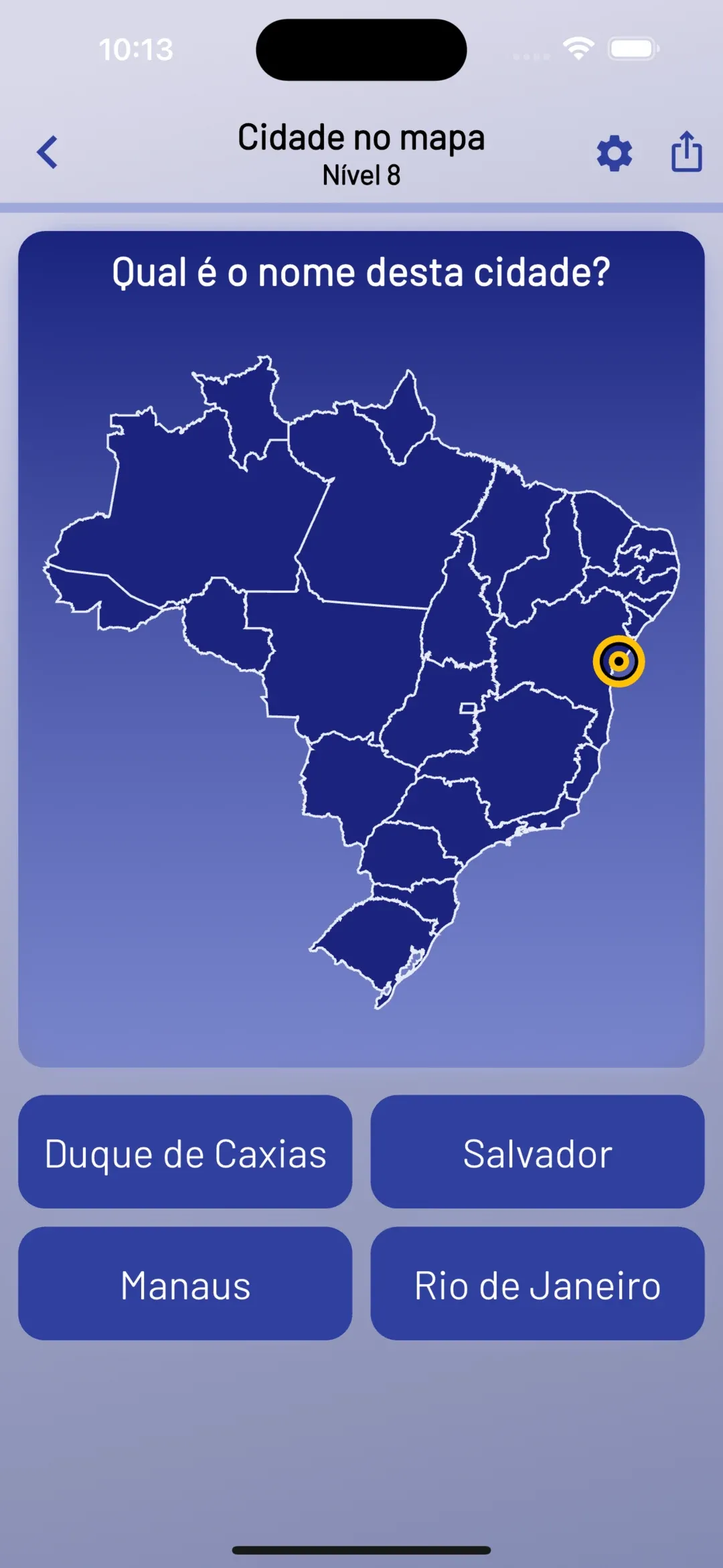 Localize as grandes cidades de cada país