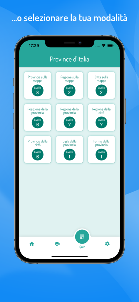 Modalità di Quiz Province italiane e città